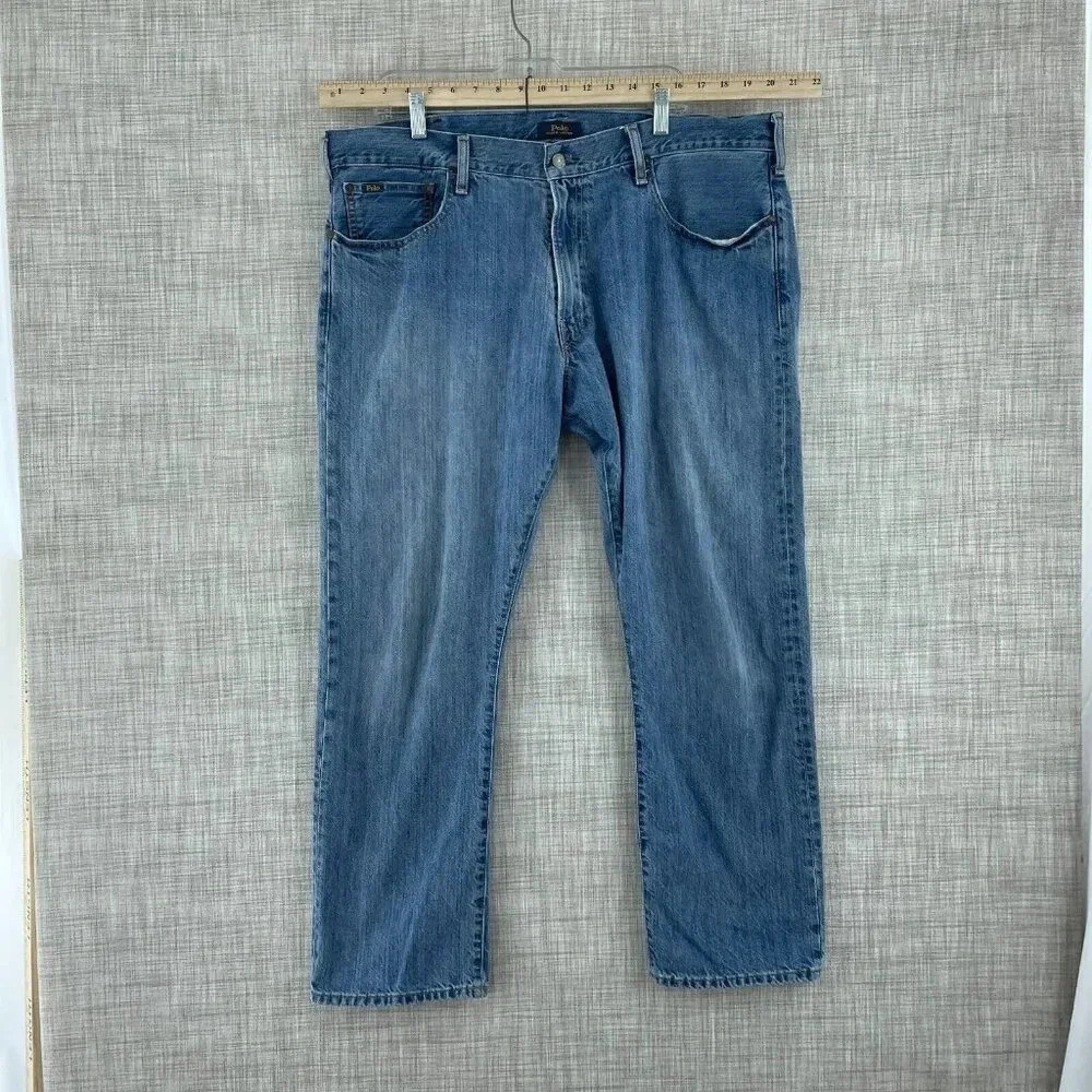 Polo Ralph Lauren Straight Jeans Mens 38X30 Blue *Flaw* 1435